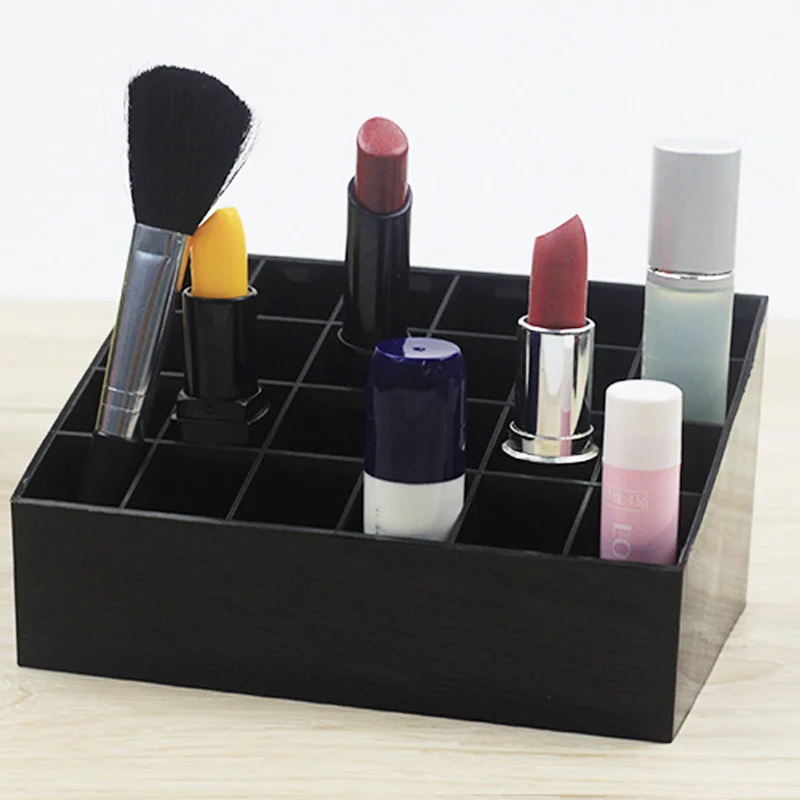 

Plastic Lipstick Organizer Makeup 24 Stand Trapezoid Clear Lipstick Lotion Make Up Cosmetic Tool Kit Holder Cosmetic Set