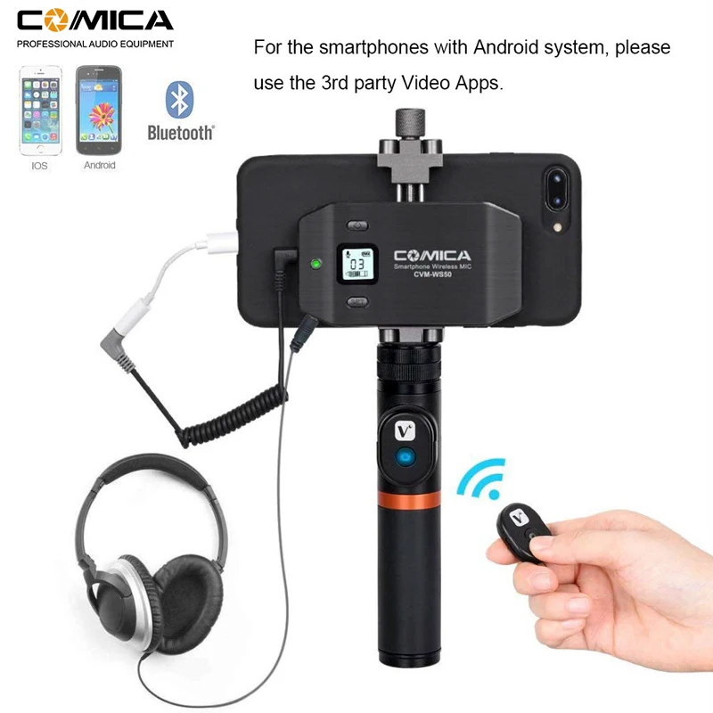 Беспроводная петличная микрофонная система Comica CVM WS50 6 каналов для смартфонов iPhone