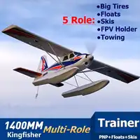 FMS RC Vliegtuig 1400mm Kingfisher Trainer Beginner Water Vliegtuig 3S 5CH Met Flappen Drijft Ski PNP Model Vliegtuig vliegtuigen Avion Nieuwe