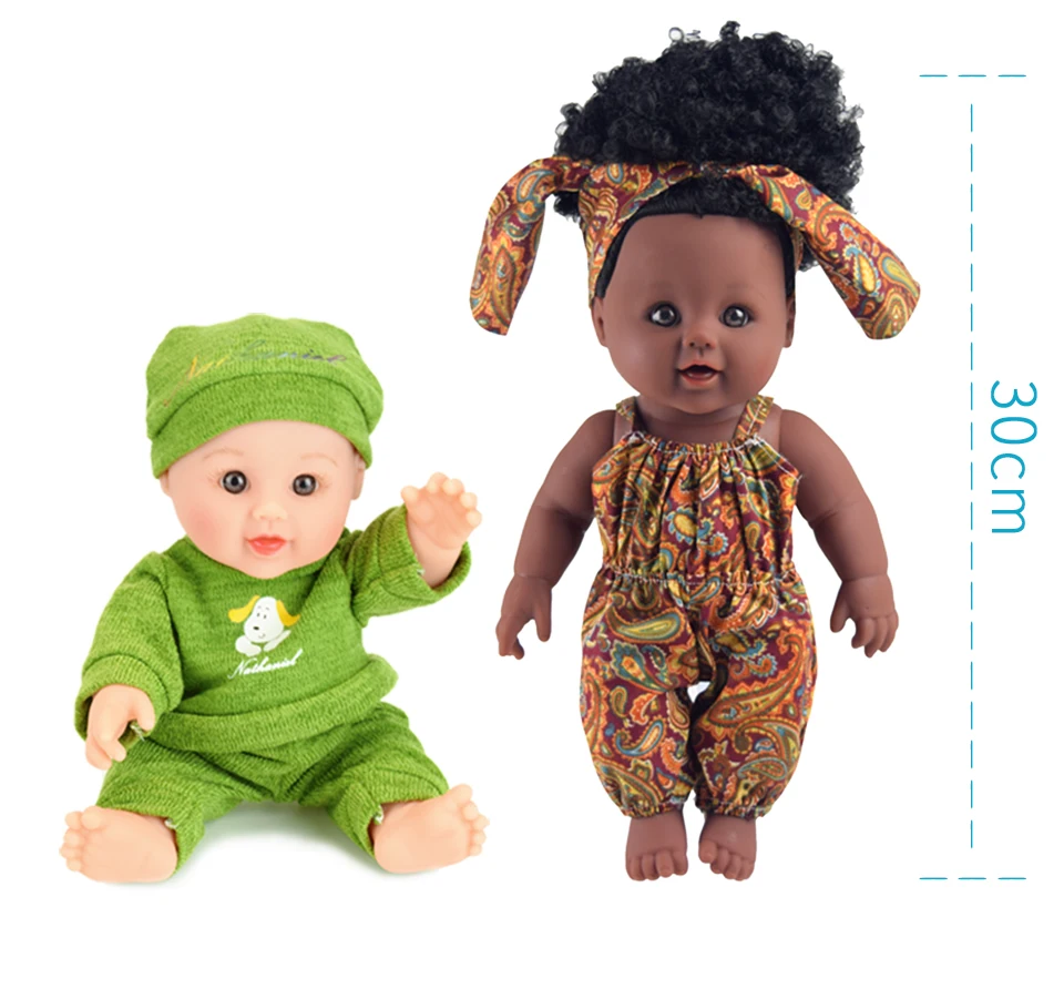Африканские черные 12 дюймовые куклы для девочек reborn baby boneca corpo inteiro de silicone reborn baby doll реалистичные дети