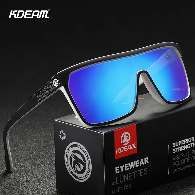 

KDEAM Brand Design One-piece Polarized Sunglasses Men Women Driving Square Frame Big Sun Glasses Male Goggle UV400 Gafas De Sol