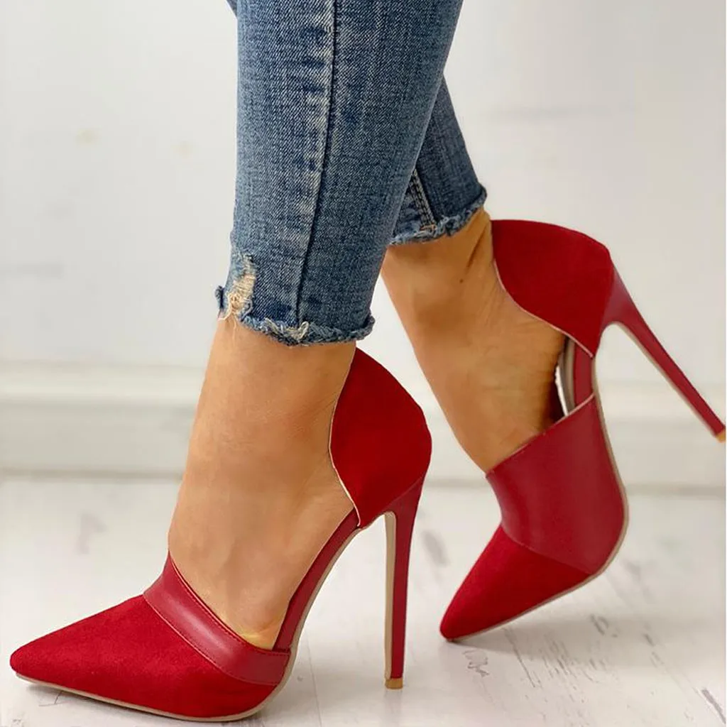 

YOUYEDIAN ladies shoes with heels Women's Summer Sexy Pointed Toe Hollow Thin High HeelCasual Shoes zapatos de mujer tac n#Y3