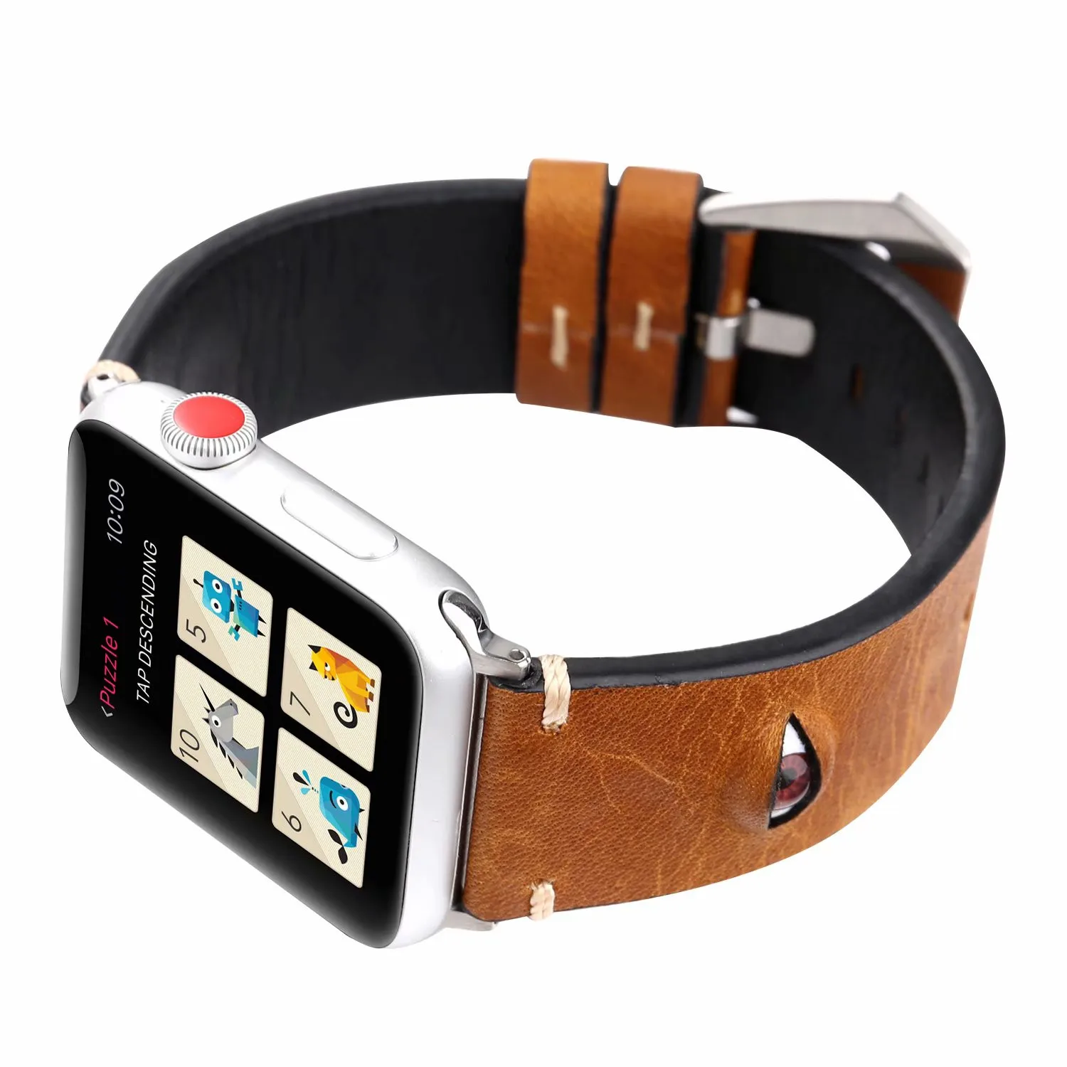 DAHASE ремешок для часов из натуральной кожи Apple Watch 38 мм 42 3D глаз женщин и мужчин