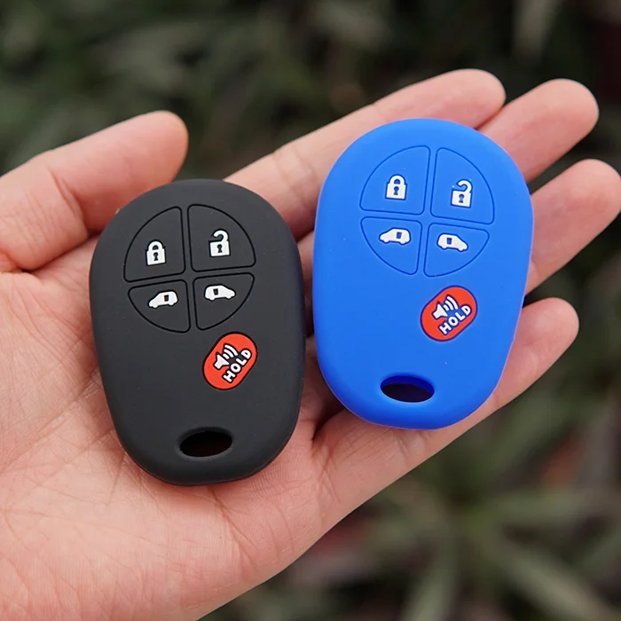 Silicone key fob cover case shell holder sleeve for toyota Sienna