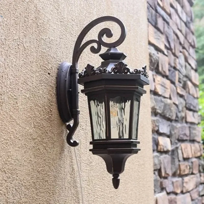 

HAWBOIRRY large modern LED community villa home outdoor garden lamp European retro waterproof rust balcony balcony wall lamp