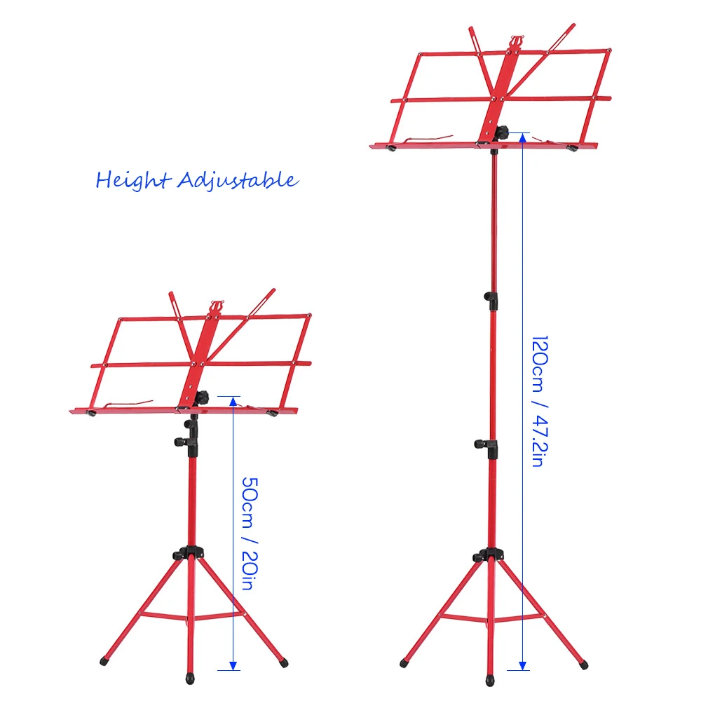Складная музыкальная листовая подставка для штатива металлическая Музыкальная подставка держатель с водонепроницаемой сумкой для переноски 5 цветов Запчасти и аксессуары для гитары