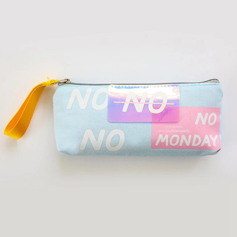 

Colorful Laser Creative Pencil Case Kawaii Canvas Stationery Pencil Bag Pencilcase School Office Supplies For Girl Gift