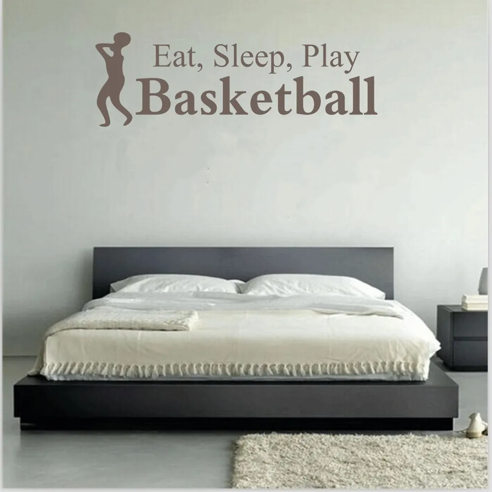 

Wall Stickers Eat Sleep Play Basketball Letter Decal Wall Decor Sticker Room Sports Wall Sticker Art Decal poster Adesivos O28