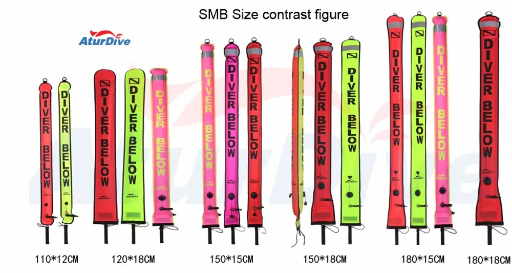 

Diving equipment red SMB 1.2m 1.5m 1.8m smb surface marqueur bouee Rose couleur Water surface signal bar Diving life products