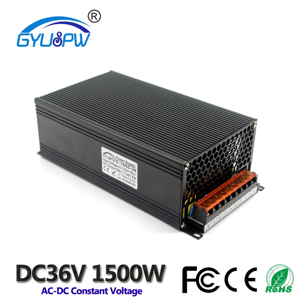 

Single Output Switching power supply Unit DC 36V 41.7A 1500W Power Adapter ac dc converter 110v 220v AC-DC SMPS For LED CNC CCTV