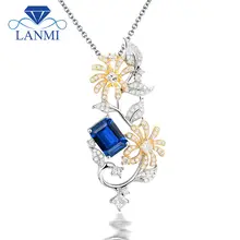 Благородные Ювелирные изделия, изумрудная огранка, 6x8 мм, 18 К, два тона, золото, натуральный бриллиант, танзанит, подвески, ювелирные изделия для женщин, WP070