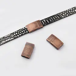 3 наборы для ухода за кожей под старину Медь плоские магнитные застежки 5 мм 10 плоский кожаный шнур браслет цепочки и ожерелья ювелирных