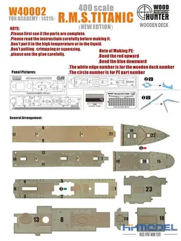 

1/400 Titanic wooden deck with edme 14215 Assembly model Toys