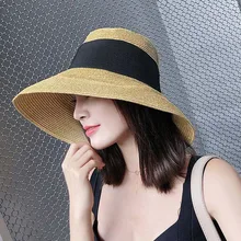 MAXSITI U соломенная шляпа женская летняя ретро с бантом дикая Панама Шляпа Пляжная шляпа для путешествий Солнцезащитная Рыбацкая шляпа