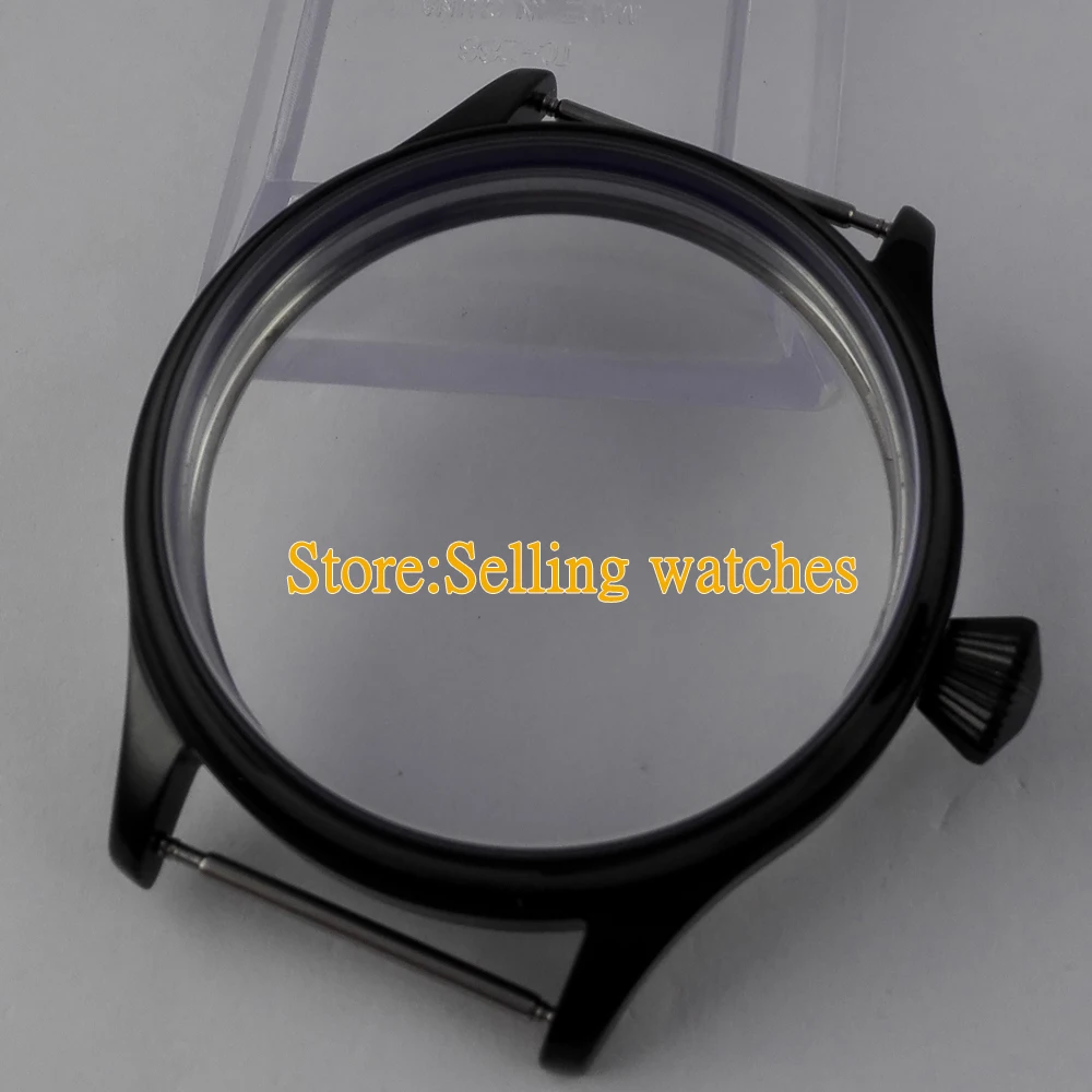 

44mm 316L stainless steel screw back PVD parnis CASE fit 6498 6497 movement