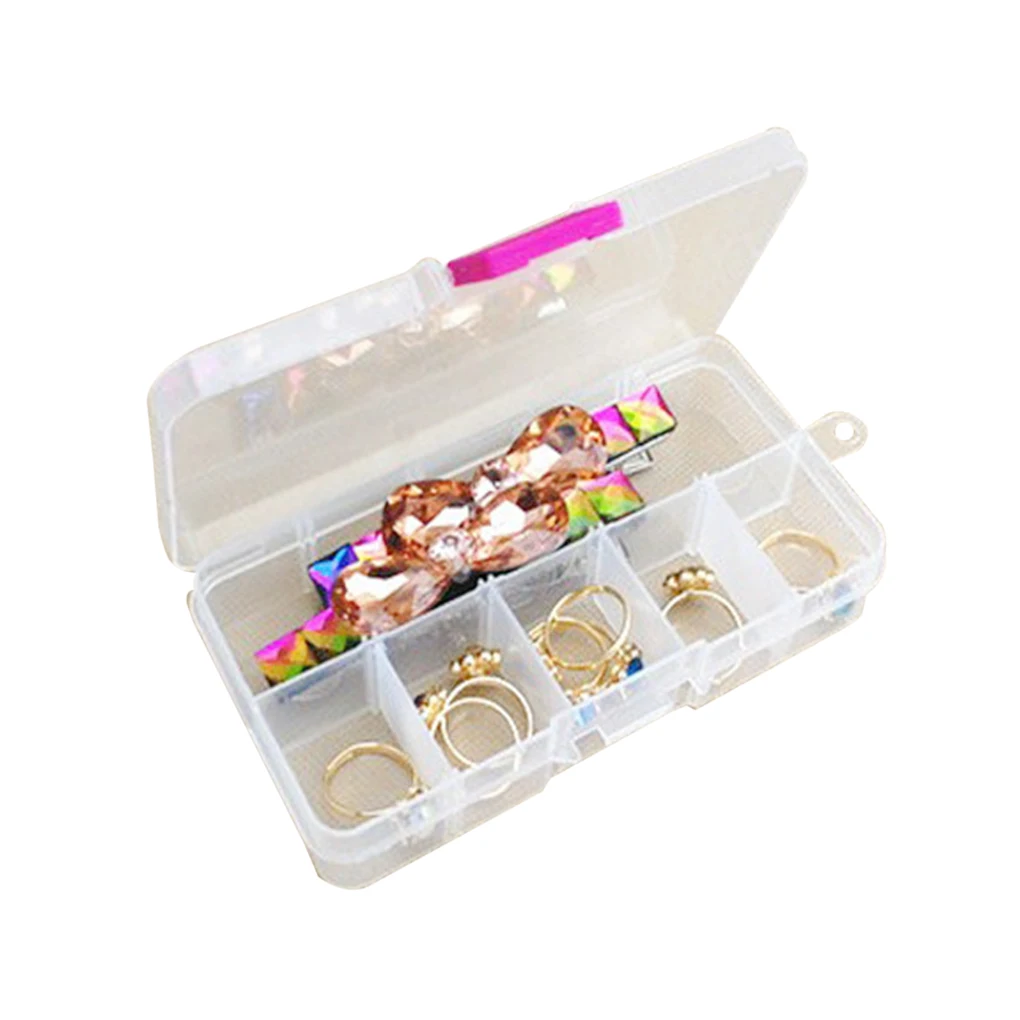 

useful box Hard Plastic 10 Slots Adjustable Jewelry Storage Box Case Craft Organizer Beads