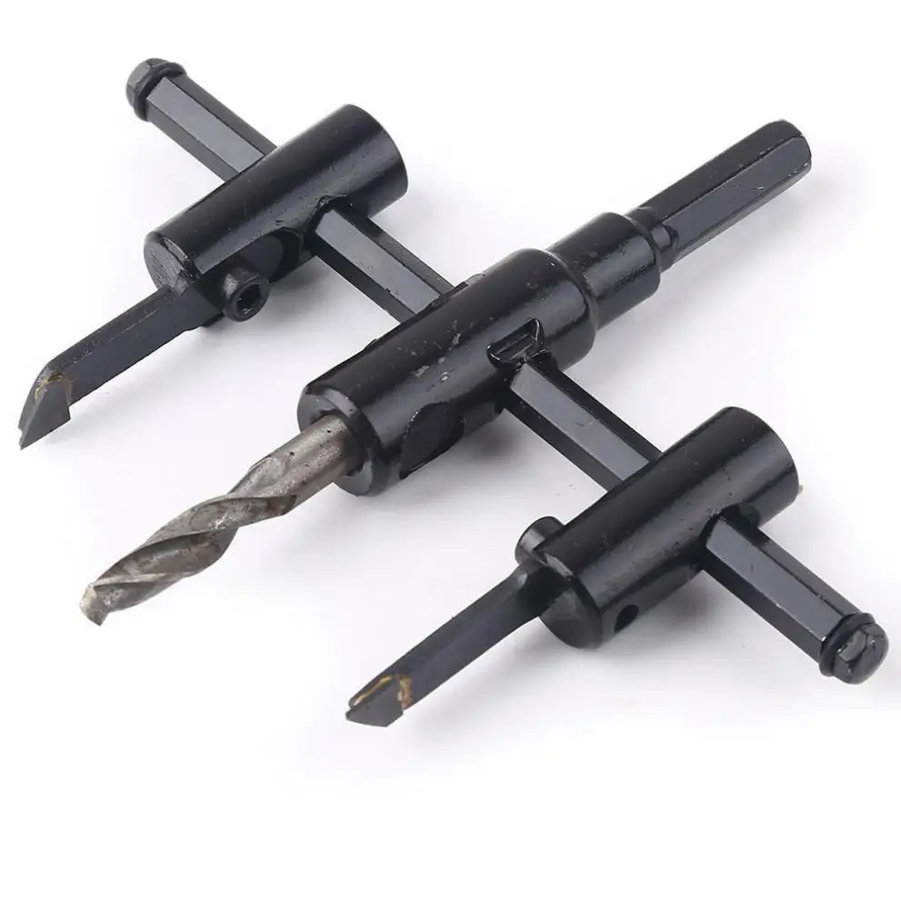1Set 30mm-120mm Alloy Steel Adjustable Circle Hole Cutter Set with Wood Plastic Hole Saw Drill Bit Tools for Woodworking
