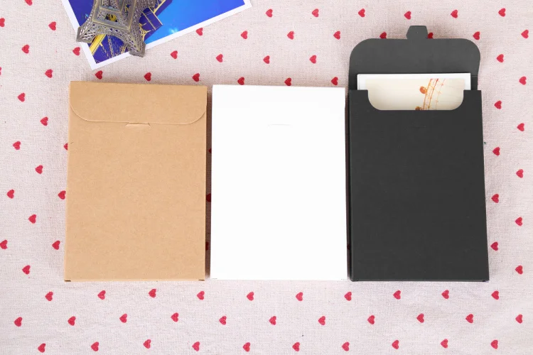 

Конверт из крафт-бумаги 10,8*15,5 + 1,5 см, белая поздравительная открытка, черная Почтовая открытка, 100 шт./партия, бесплатная доставка