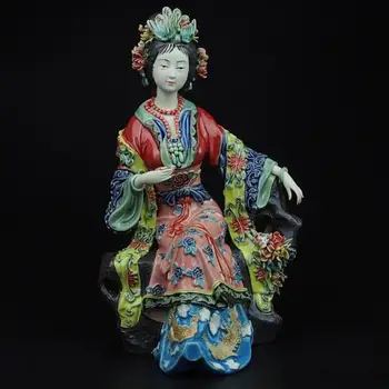 

The best Christmas gift!!! High 10 inch Chinese handmade Tang Dynasty palace ladies porcelain Sculpture