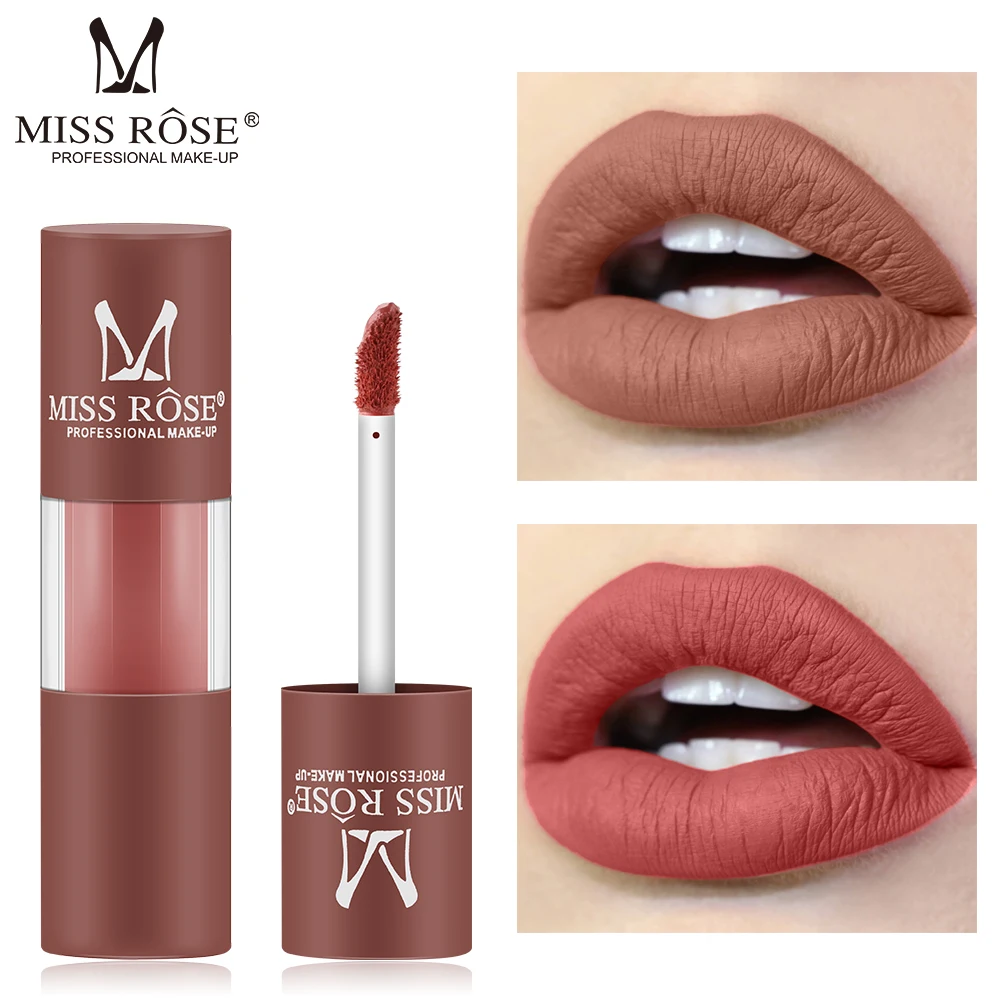 

Miss Rose Matte Lip Gloss Waterproof Liquid Lipstick Long Lasting Lipgloss Sexy Nude Color Moisturizer Pigment 2019 New Arrival
