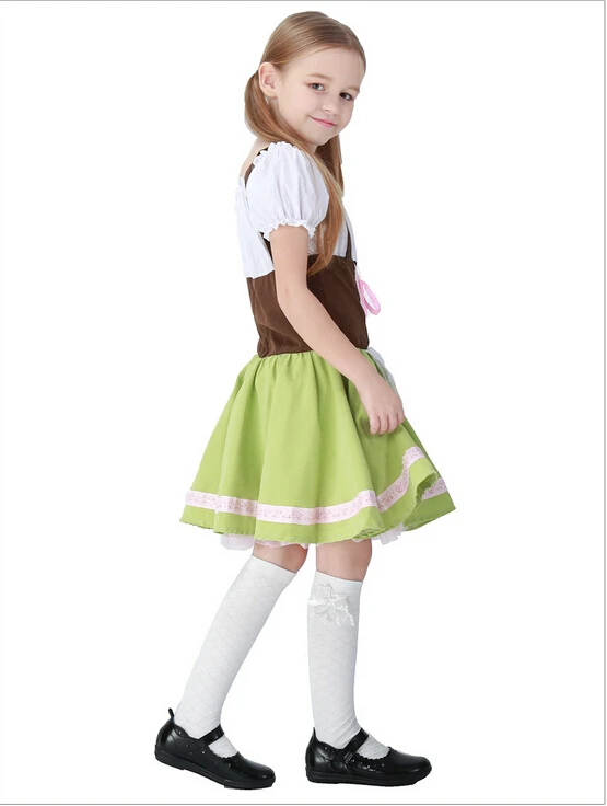 ; детское пиво oktoberfest костюм нарядное платье Heidi Пособия по немецкому языку Детский костюм разносчицы пива баварском платье с узким лифом и широкой юбкой