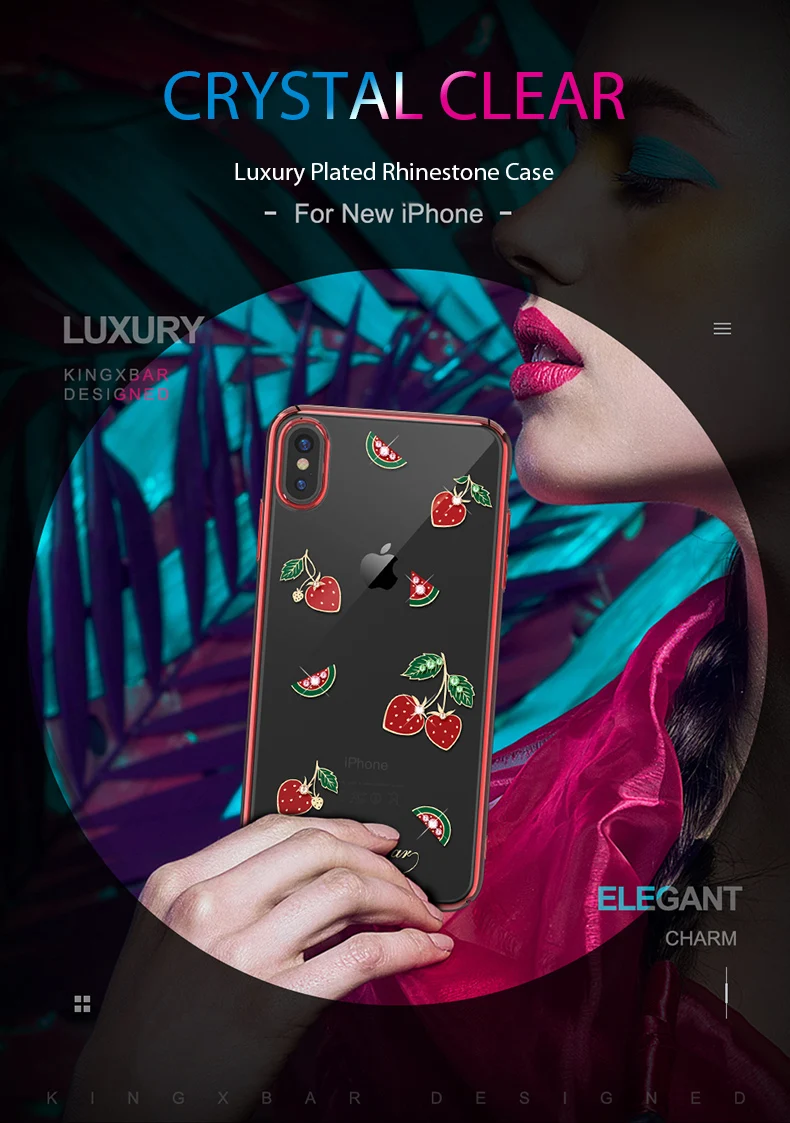 KINGXBAR for iPhone Xs Cover Cute Transparent Cover for iPhone Xs Max Case Crystals from Swarovski for Apple iPhoneXs Coque Capa (1)