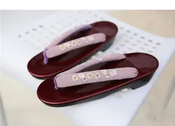 Новинка 2017 года японские гэта сабо обуви Сланцы резиновой подошвой Нескользящие износостойкие drosicha зимние красные Сабо