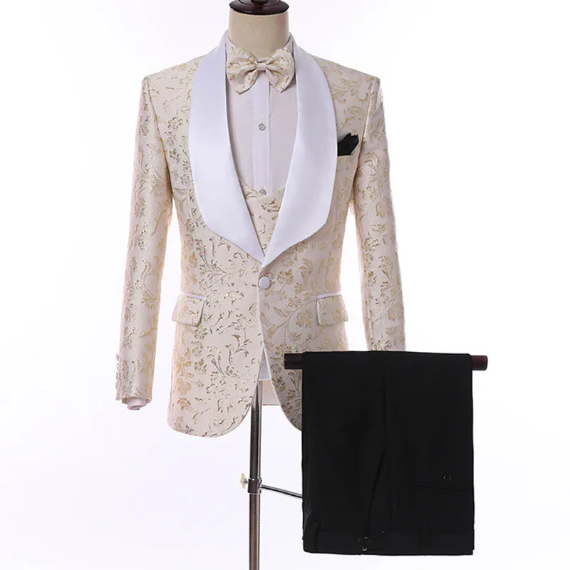 YUSHU корейский стиль мужской блейзер в полоску с вышивкой костюм Slim Fit свадебный смокинг жениха мужской индивидуальный пиджак для костюма