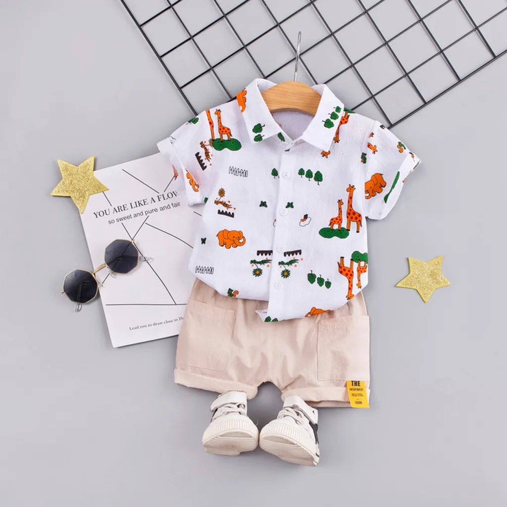 Toddler Children kids baby clothes set Cartoon Print Tops Shorts 2PC Outfits Sets Summer Tracksuit girls clothing set