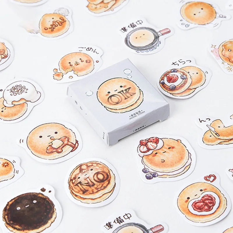 

45 Pcs/pack Cute Round Delicous Bread Decorative Stickers Adhesive Stickers DIY Stationary Diary Stickers