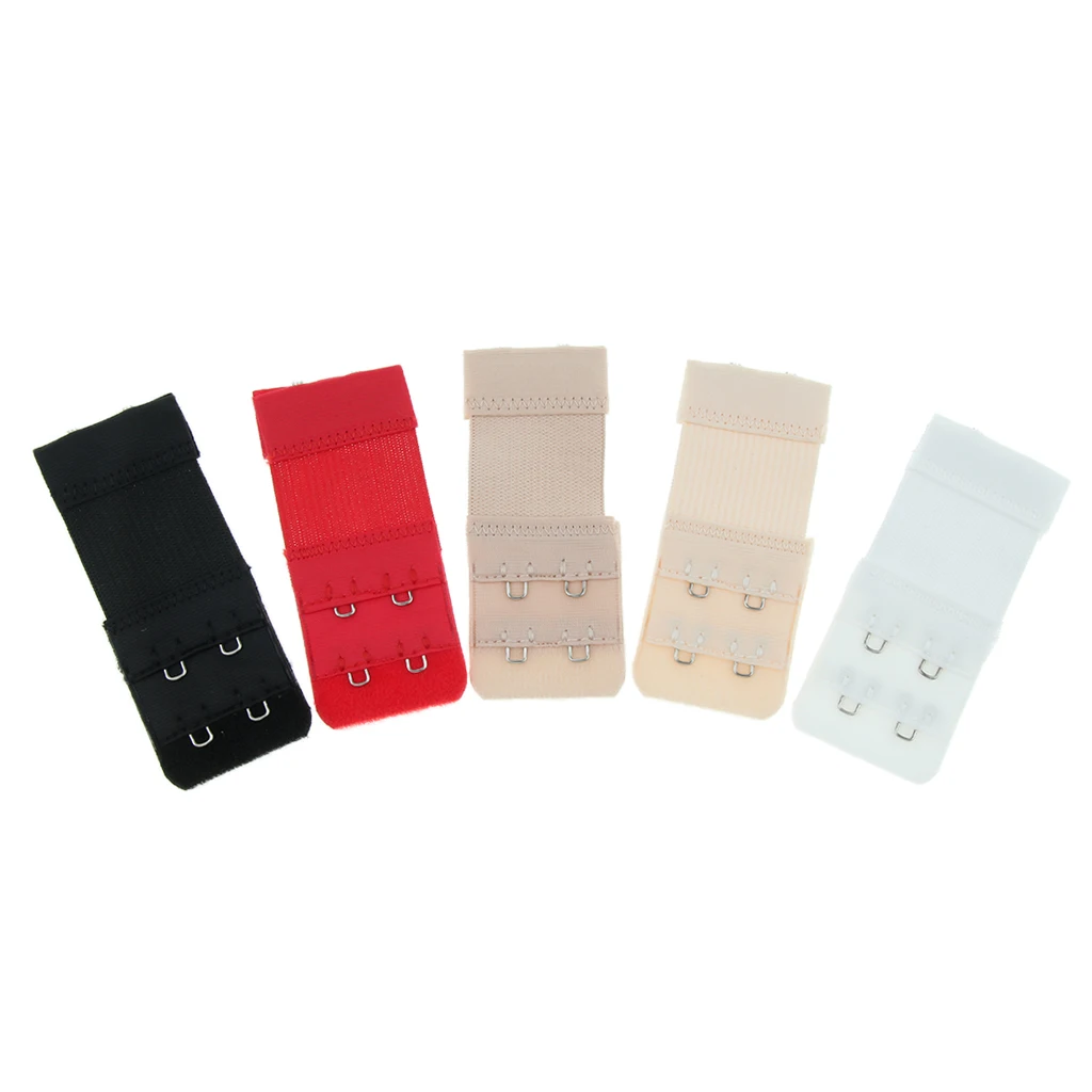 5x Women Bra Extender Bra Extension Strapless Underwear Strap Bra Back Band Extension Buckle Strechy Extension Bra Clip 2 Hooks 