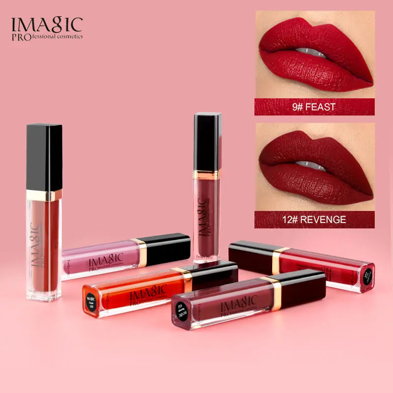 

IMAGIC 12 Color Liquid Lipstick Matte Makeup Waterproof Red Lips Lasting Gloss Matte Don't dye cup Lipstick Matte Sexy Lip Glaze