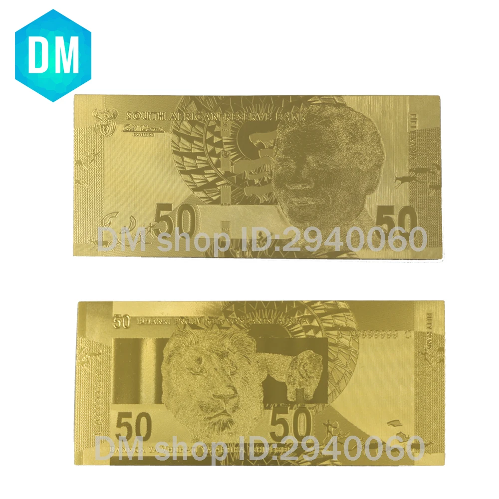 Good Full Set South Africa 10-200 Rand Gold Banknote 24K Golden Engraved Foil Replica Money Collection | Дом и сад