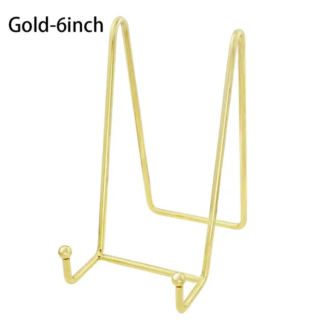 Metal Gold Plated Square Wire Plate Stand Holder Easel Display For