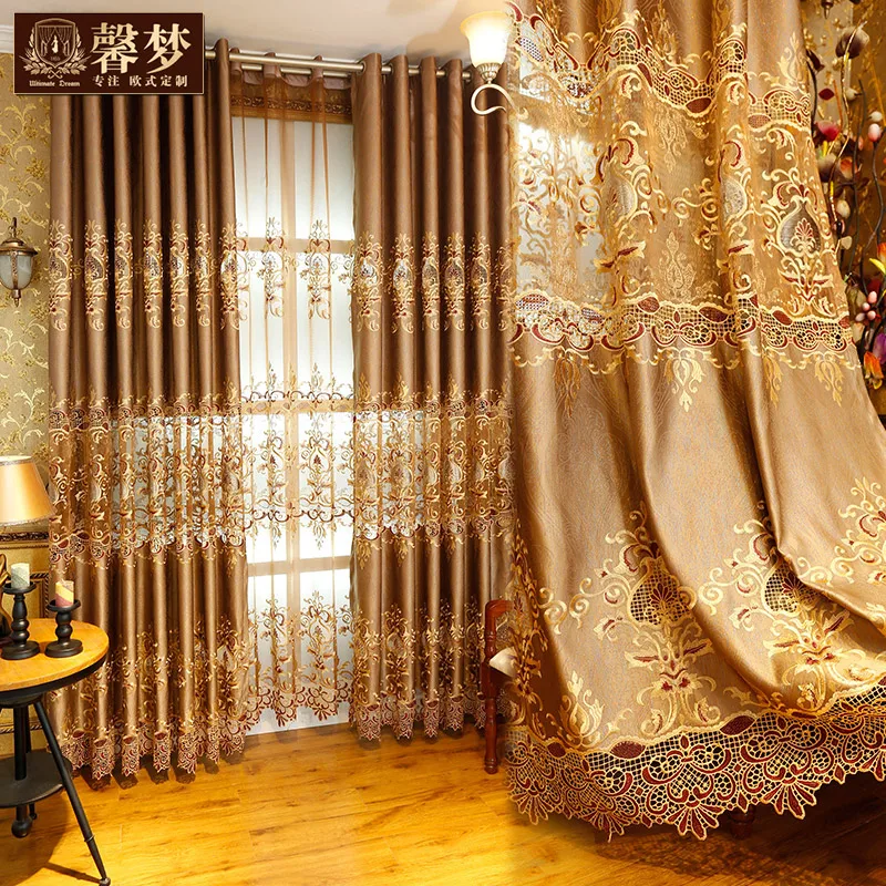 2018 New Sale Curtain Cortina Finished Floor Window High Grade Embroidery Shading Cloth Villa Customization. | Дом и сад