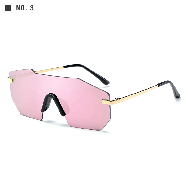 Топ без оправы щит негабаритных солнцезащитных очков мужчин нерегулярные солнцезащитные очки женщин zonnebril mannen вечерние очки с полной посылка KD503 - Цвет линз: C3