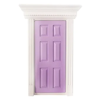 

1:12 Scale Wooden Fairy Front Door Dolls House Miniature Accessory Purple