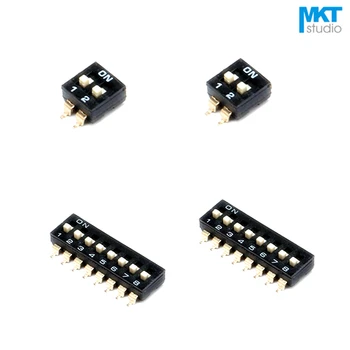 

100Pcs Black SMD 2/3/4P Positions 2.54mm Pitch High Key DIP Dial Switch