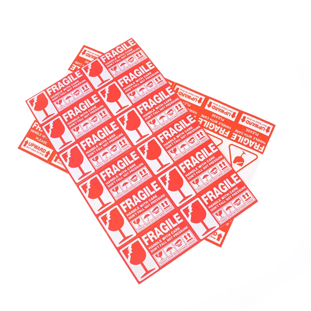 

50pcs/lot Fragile Warning Label Sticker Fragile Sticker Up and Handle With Care Keep Dry Shipping Express Label