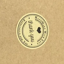 3,5 см диаметр 600 шт/партия крафт Рождественский подарок наклейки "спасибо" с черным уплотнением сердца клейкая этикетка принимаем логотип на заказ