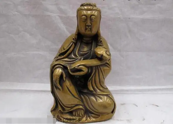 

Tibet Buddhism Pure Bronze Copper Ruyi Kwan-yin Bodhisattva Buddha Statue