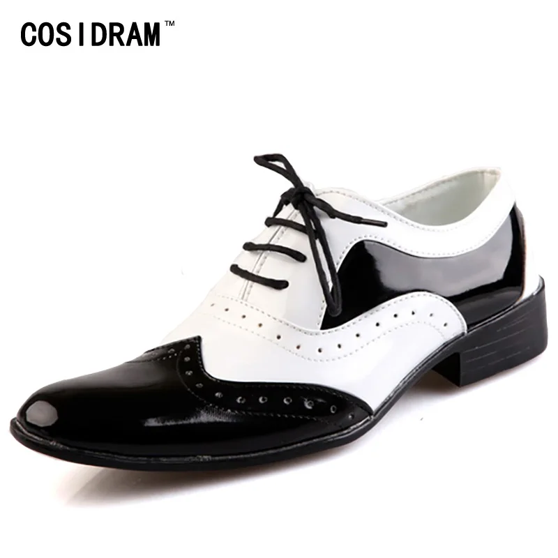 Мужские деловые туфли оксфорды COSIDRAM из лакированной кожи Формальные с