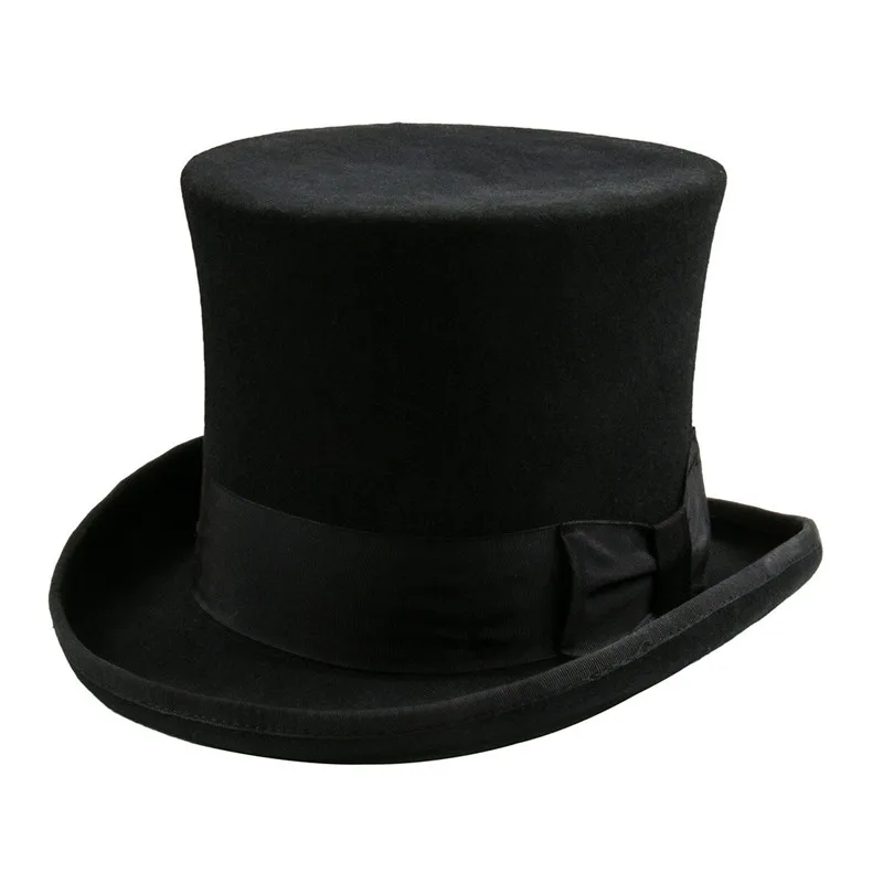 Vintage 100% Wool Victorian Mad Hatter Top Hat Magic Hat Jazz hatPerforming Caps 