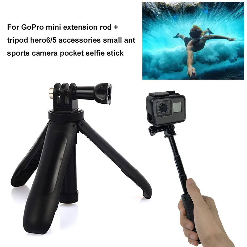 

Small Monopod Tripod Selfie Stick Tripod Extendable Monopod Handheld Aluminum Alloy 3-Legged Mini for Gopro Hero 4 5 6