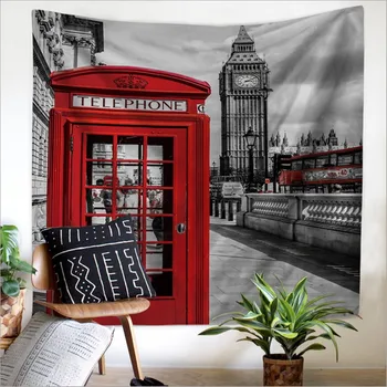 

Home Decor Polyester Fabric British Style Tapestry Wall Hanging Throw Bohemian Door Curtain home decoration accessories