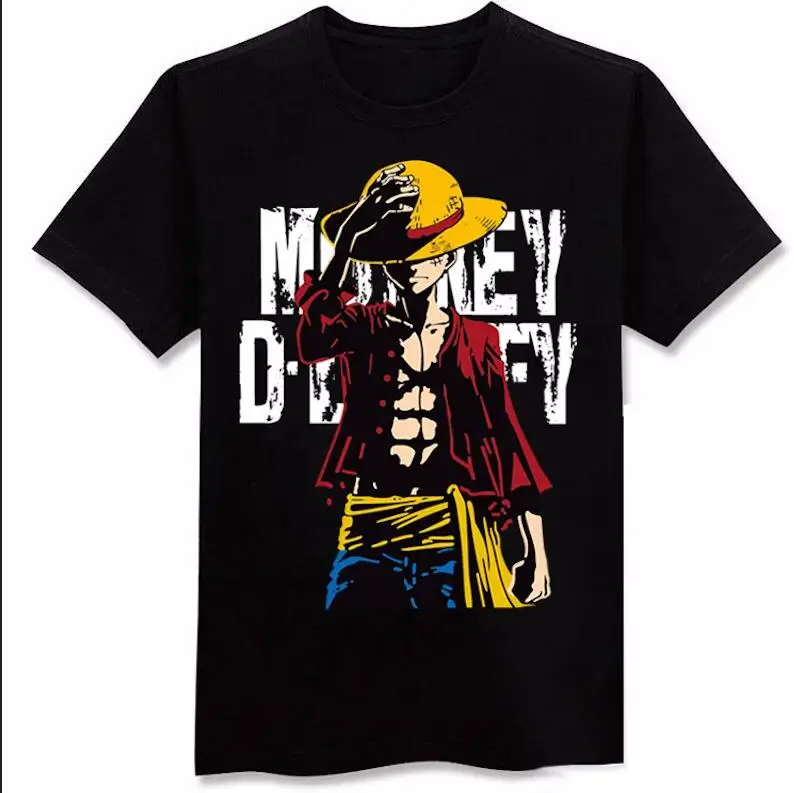 

2019 One Piece Luffy T shirt casual cotton tshirt homme O neck streetwear man t-shirt boys clothes anime summer top tees t shirt