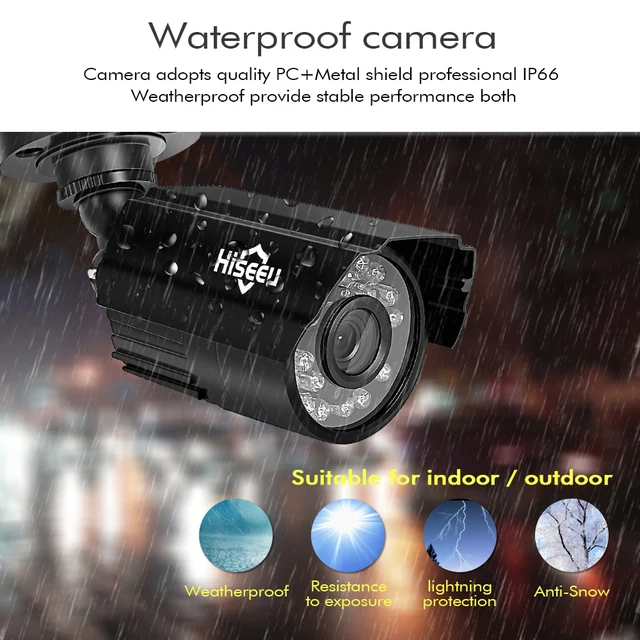 Hiseeu CCTV camera System 4CH 720P/1080P AHD security Camera DVR Kit CCTV waterproof Outdoor home Video Surveillance System HDD 1