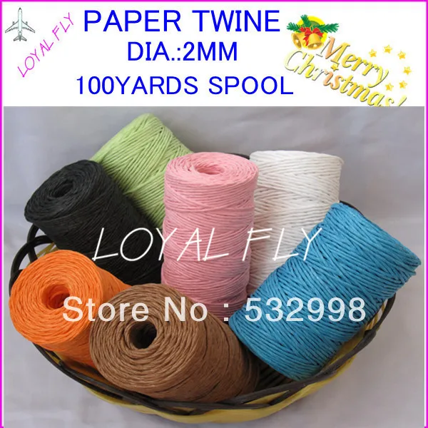 

5pcs/lot free shipping 10 color mix color paper twine 100yards/spool, craft DIY twine for gift strapping Fine Arts
