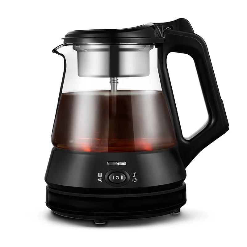 Electric kettle hot brewed tea maker black automatic glass home office mini steam extraction pot Electric kettle hot brewed tea maker black automatic glass home office mini steam extraction pot