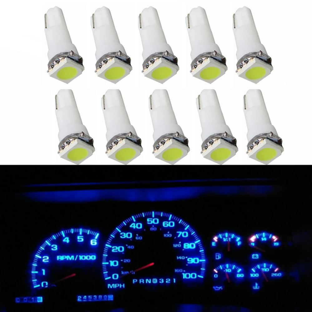 WLJH 25x 7Colors Bright Car Dashboard Lights Wedge T5 Led 74 286 5050